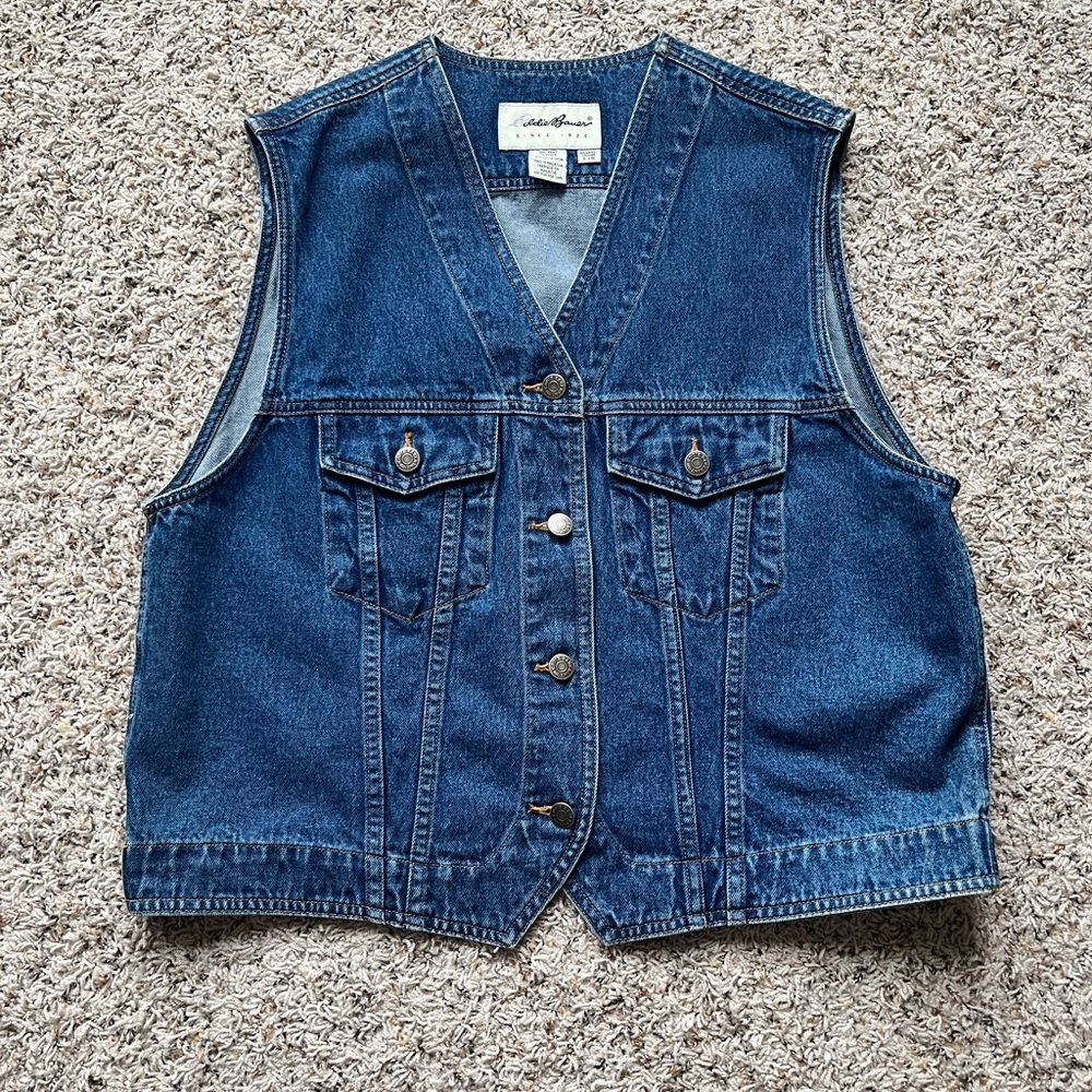 Vintage Women's Eddie Bauer Blue Denim Vest